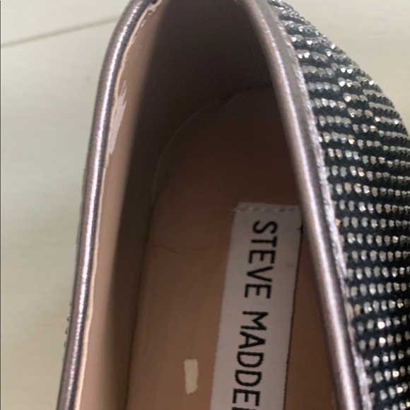 Steve Madden Black Rhinestone Loafers - Picture 8 of 9